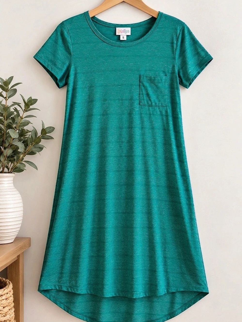 LuLaRoe Carly High Low Dress Green Medium